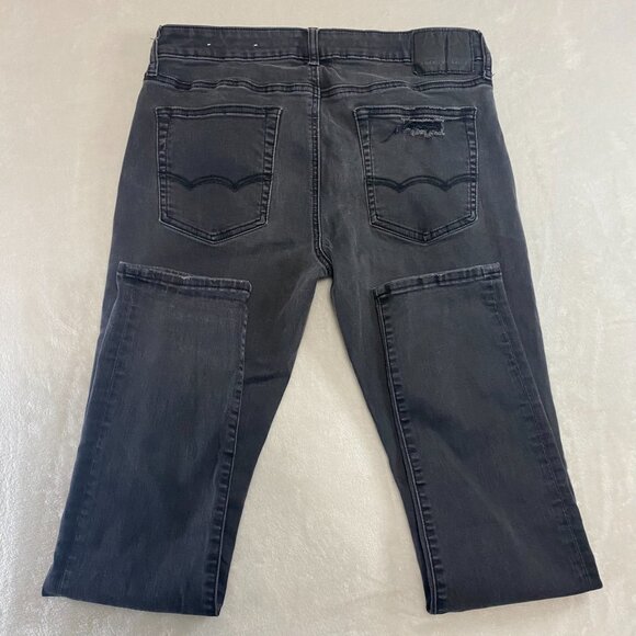 American Eagle Slim Jeans 32X31 Next Level Flex Slim Stretch Black Distressed - Picture 7 of 12